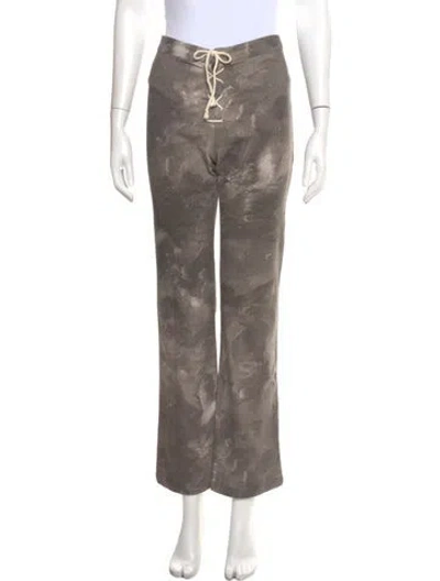 Pre-owned Paloma Wool Printed Straight Leg Pants In Gray