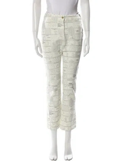 Pre-owned Paloma Wool Printed Straight Leg Pants In Neutral