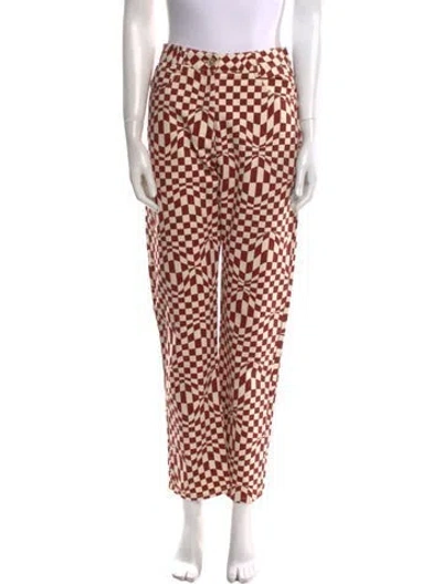 Pre-owned Paloma Wool Printed Straight Leg Pants W/ Tags In Neutral