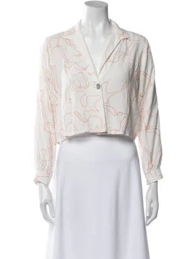 Pre-owned Paloma Wool Printed V-neck Crop Top In Multi