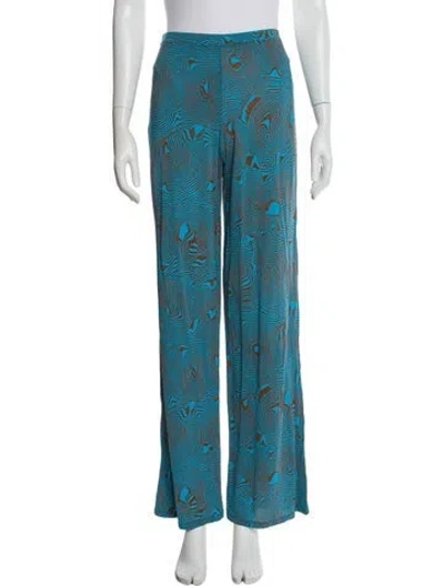 Pre-owned Paloma Wool Printed Wide Leg Pants In Blue