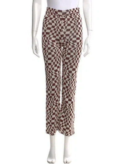 Pre-owned Paloma Wool Printed Wide Leg Pants In Brown