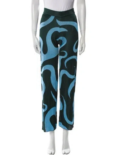 Pre-owned Paloma Wool Printed Wide Leg Pants In Green