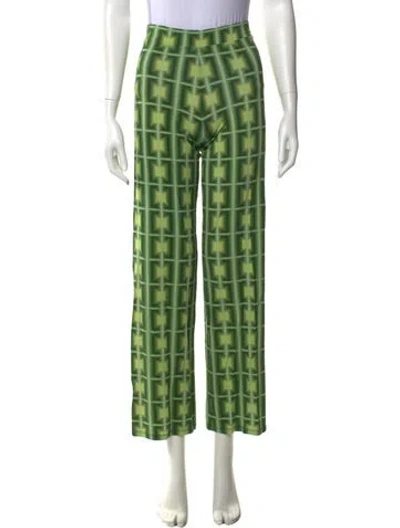 Pre-owned Paloma Wool Printed Wide Leg Pants In Green