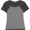Paloma Wool Puka Raglan Sleeve Colorblock Jersey Baby Tee In Brown