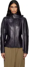 Paloma Wool Plomy Zip-up Leather Jacket In Black