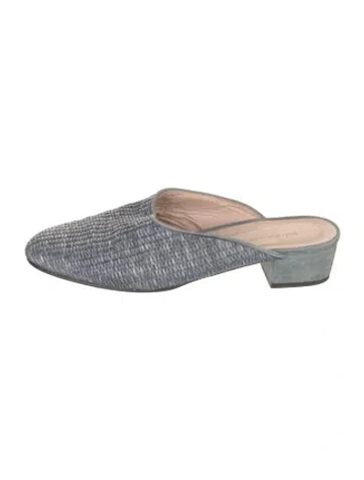 Pre-owned Paloma Wool Raffia Mules In Blue