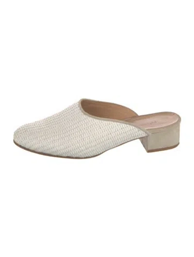 Pre-owned Paloma Wool Raffia Mules In White
