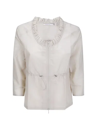 Paloma Wool Raso Ruffled Drawstring Jacket In White