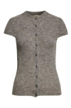 Paloma Wool Refian Cap Sleeve Alpaca Blend Cardigan In Gray