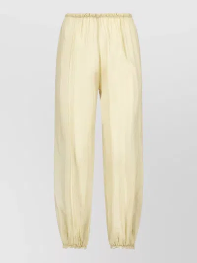 Paloma Wool Relaxed Straight Lounge Pants Elastic Cuffs In White