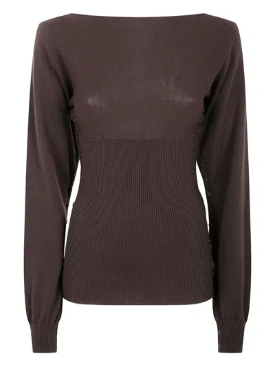 Paloma Wool Button-up Long-sleeve Sweater In Brown