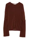 Paloma Wool Ribbed Panel Cardigan In Brown