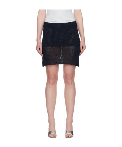 Paloma Wool Ribbed-knit Mini Skirt In Black