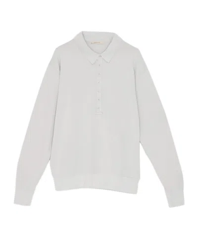 Paloma Wool Romi Longsleeve Polo Light Grey In White