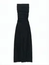Paloma Wool Ruched Strapless Midi Dress With Tie Back Detail In Blue