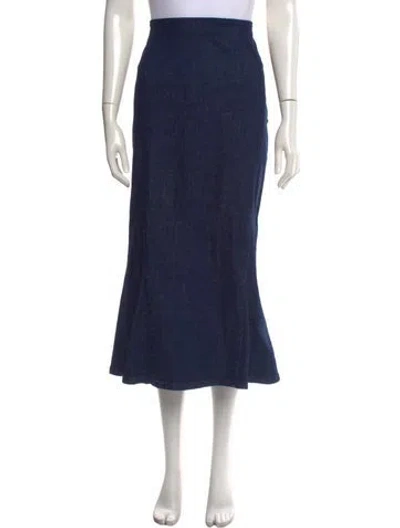 Pre-owned Paloma Wool Ruffle Embellishment Midi Length Skirt In Blue