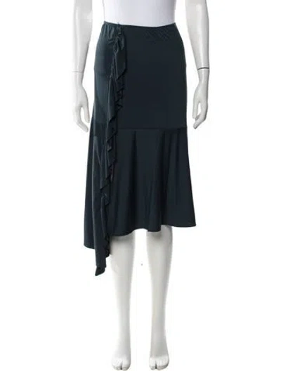 Pre-owned Paloma Wool Ruffle Embellishment Midi Length Skirt In Blue