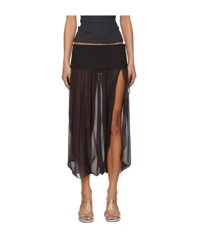 Paloma Wool Ruffled High-waisted Skirt In Brown