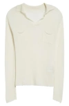 Paloma Wool Salom Rib Long Sleeve Polo In White