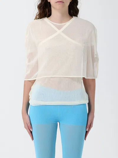 Paloma Wool Short-sleeve V-neck Top In A Cotton Blend In Neutral