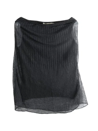 Paloma Wool Saphira Asymmetric Draped Top In Black