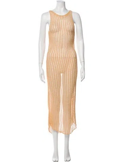Pre-owned Paloma Wool Scoop Neck Long Dress In Yellow