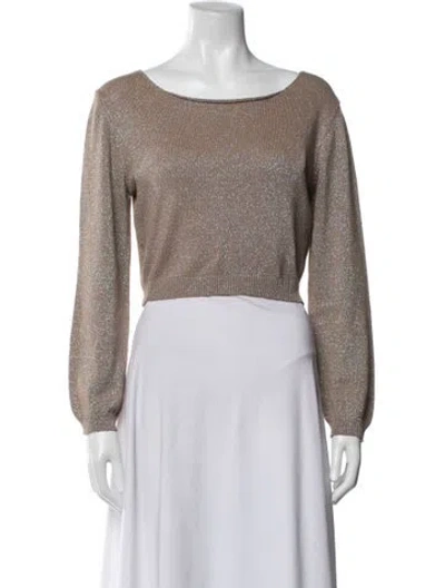 Pre-owned Paloma Wool Scoop Neck Long Sleeve Top In Neutrals