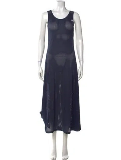 Pre-owned Paloma Wool Scoop Neck Midi Length Dress In Blue