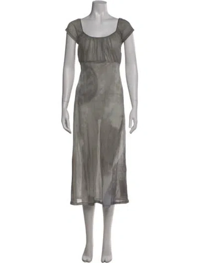 Pre-owned Paloma Wool Scoop Neck Midi Length Dress In Gray