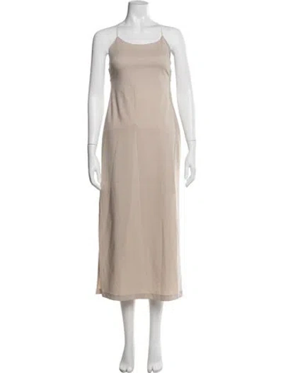 Pre-owned Paloma Wool Scoop Neck Midi Length Dress W/ Tags In Neutral