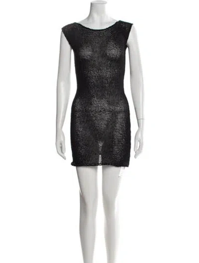 Pre-owned Paloma Wool Scoop Neck Mini Dress In Black
