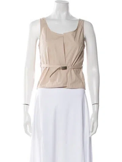 Pre-owned Paloma Wool Scoop Neck Sleeveless Crop Top In Neutral