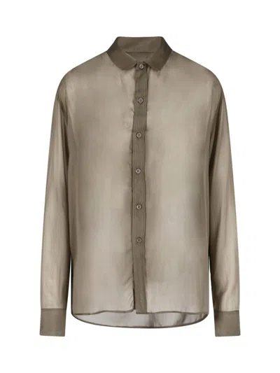 Paloma Wool Semi-sheer Long-sleeved Shirt In Green