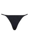 Paloma Wool Sharpie Beaded Side Tie Bikini Bottoms In Black