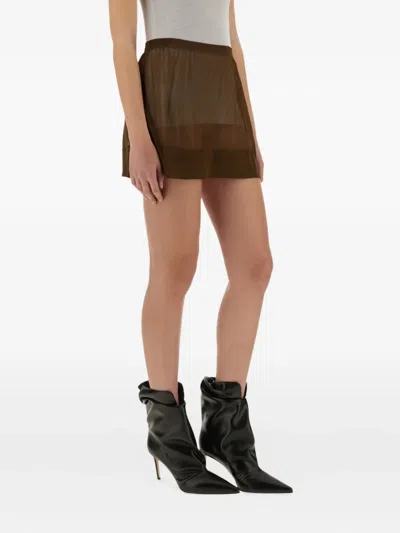 Paloma Wool Sheer-panel Skirt In Brown