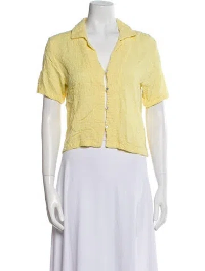 Pre-owned Paloma Wool Short Sleeve Crop Top In Yellow