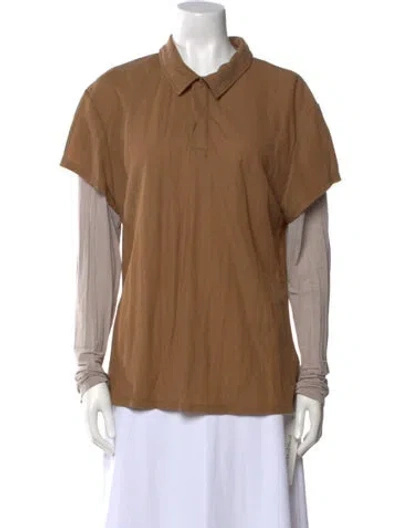 Pre-owned Paloma Wool Short Sleeve Polo In Brown