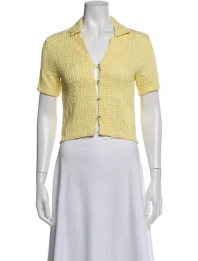 Pre-owned Paloma Wool Short Sleeve Top In Blue/yellow