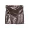 Paloma Wool Leather Mini Skirt In Brown