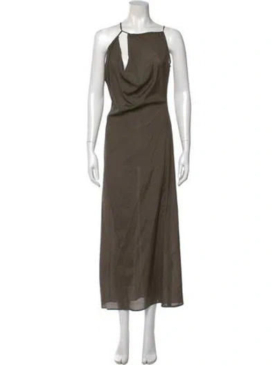 Pre-owned Paloma Wool Silk Long Dress In Green