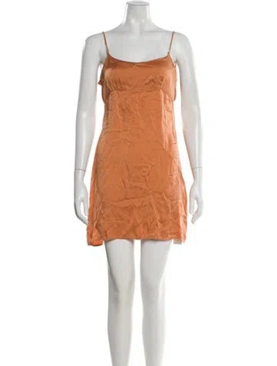 Pre-owned Paloma Wool Silk Mini Dress In Orange
