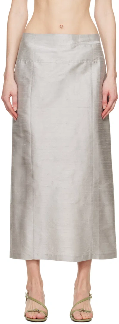 Paloma Wool Silver Amara Midi Skirt In 810 Silver