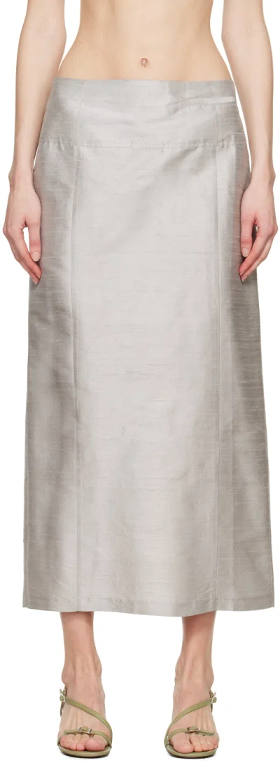 Paloma Wool Silver Amara Midi Skirt In 810 Silver | ModeSens