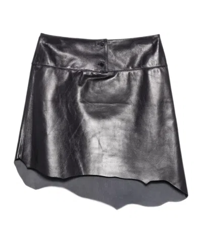 PALOMA WOOL SINGLE-ROW BUTTON ASYMMETRIC MINISKIRT