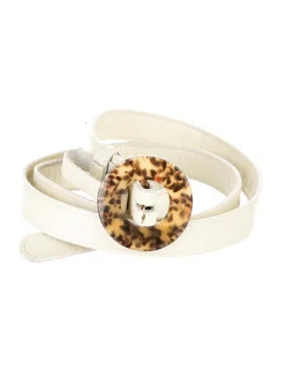 Pre-owned Paloma Wool Skinny Leather Waist Belt In Neutrals