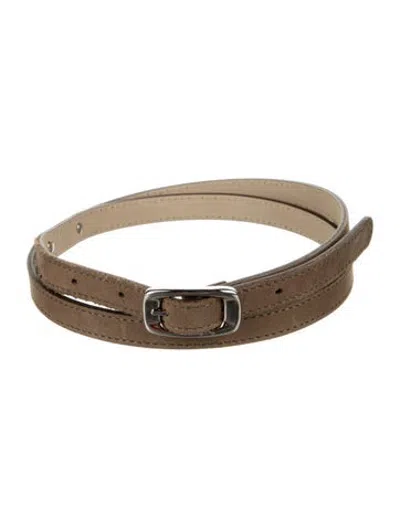 Pre-owned Paloma Wool Skinny Leather Waist Belt In Silver
