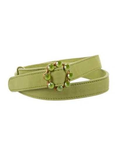 Pre-owned Paloma Wool Skinny Suede Waist Belt W/ Tags In Green