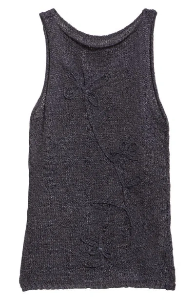 Paloma Wool Skipp Floral Embroidered Sleeveless Top In Gray