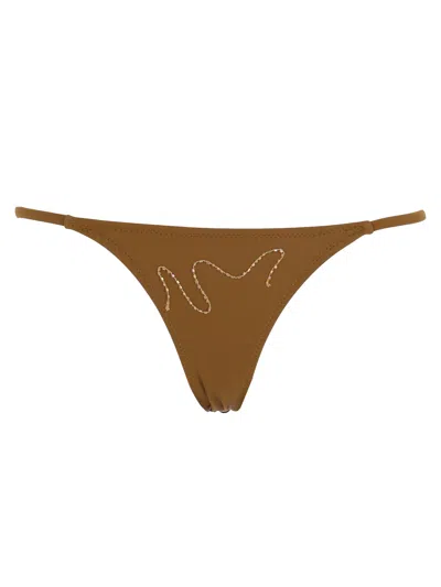 Paloma Wool Slip Bikini "sharpie" In Brown